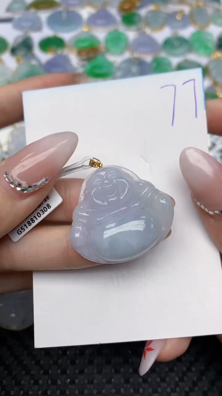 【闪购商品】翡翠颈饰18K金镶嵌天然翡翠A货