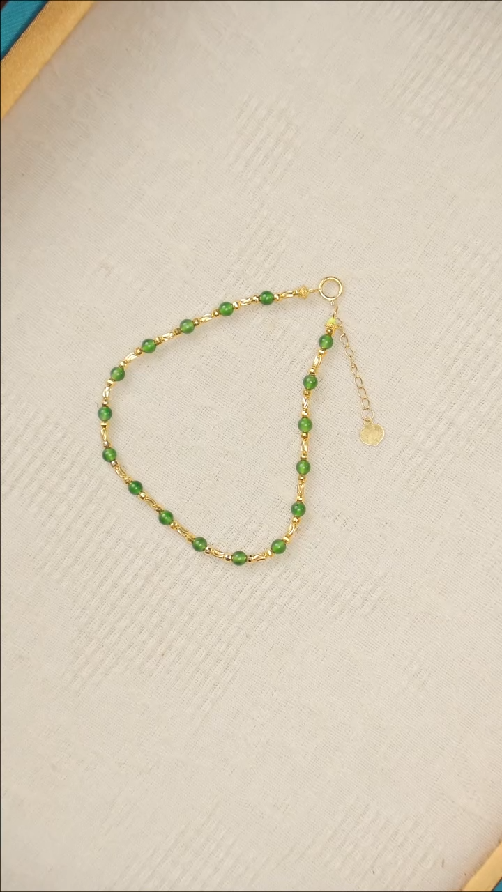 吊坠(不含链)18K金镶嵌翡翠手链