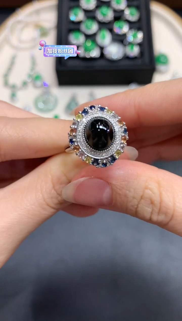 【闪购商品】翡翠戒指18K金镶嵌A128|4800