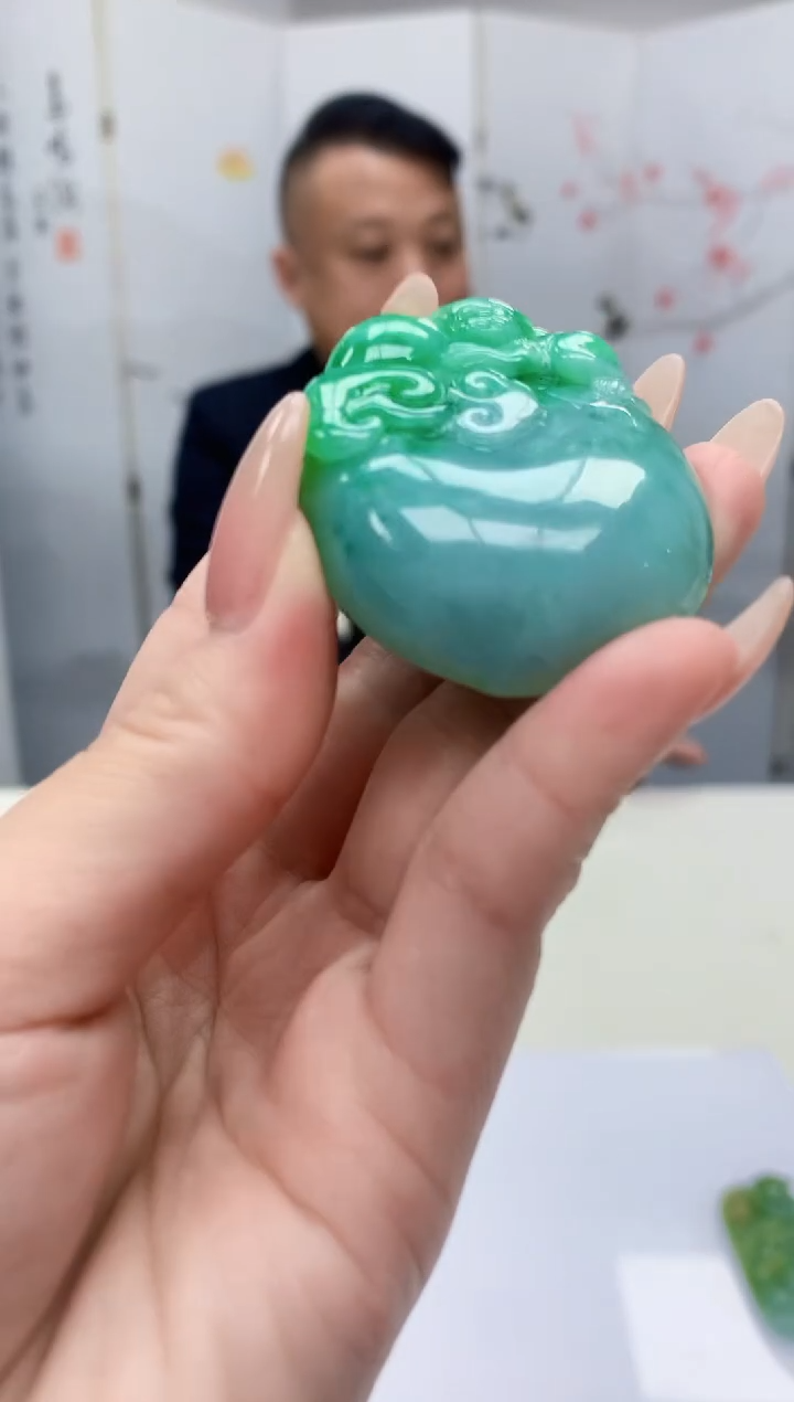 【闪购商品】定制翡翠未镶嵌4969jj-毛货挂件27