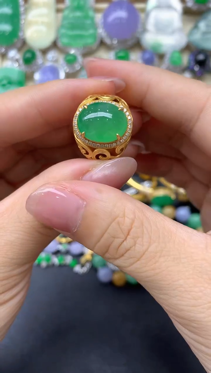 【闪购商品】翡翠戒指18K金镶嵌184-中国好珍宝