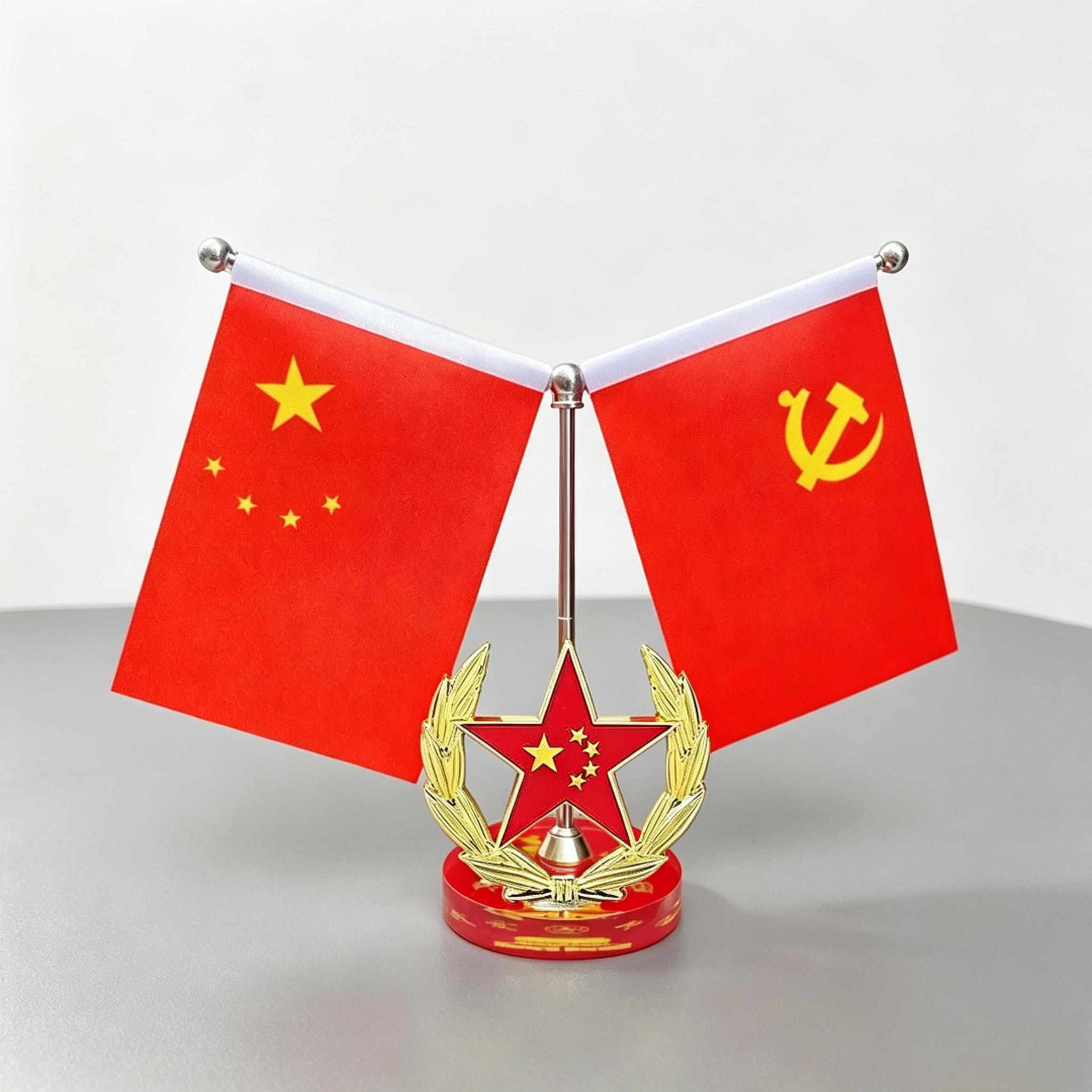 【源头厂家】红旗摆件中控台办公室会议桌玄关红旗装饰品高端小红