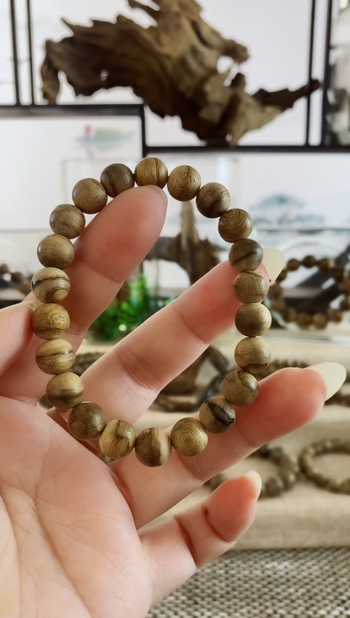 手串沉香马泥涝熟结老料9+MM单圈