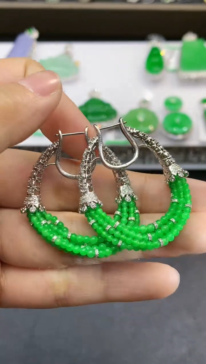 【闪购商品】翡翠耳饰18K金镶嵌2616   