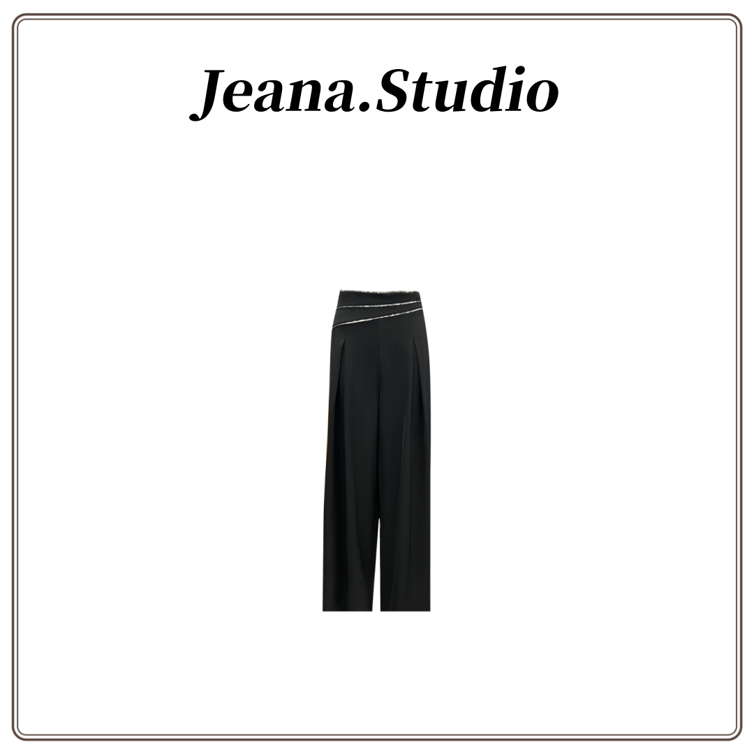 【Jeana.studio】原创设计轻奢小众设计斜边亮片直筒休闲裤