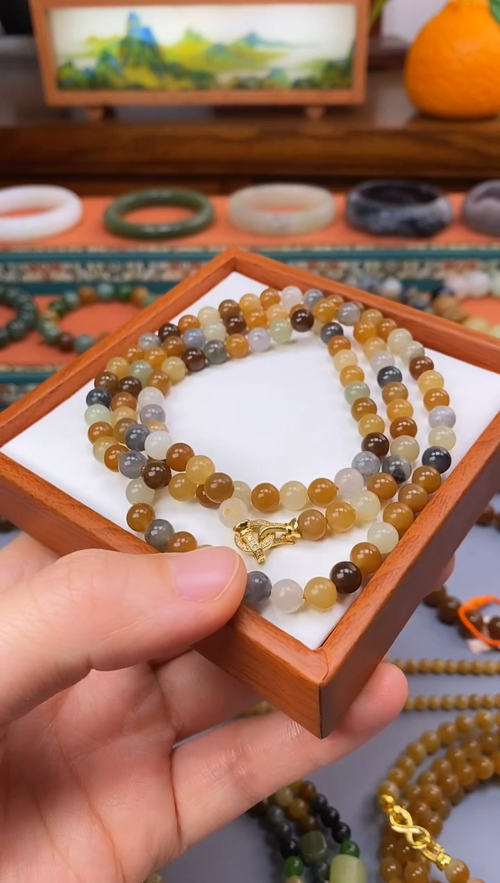 未镶嵌手串和田玉新疆楼兰多宝项链