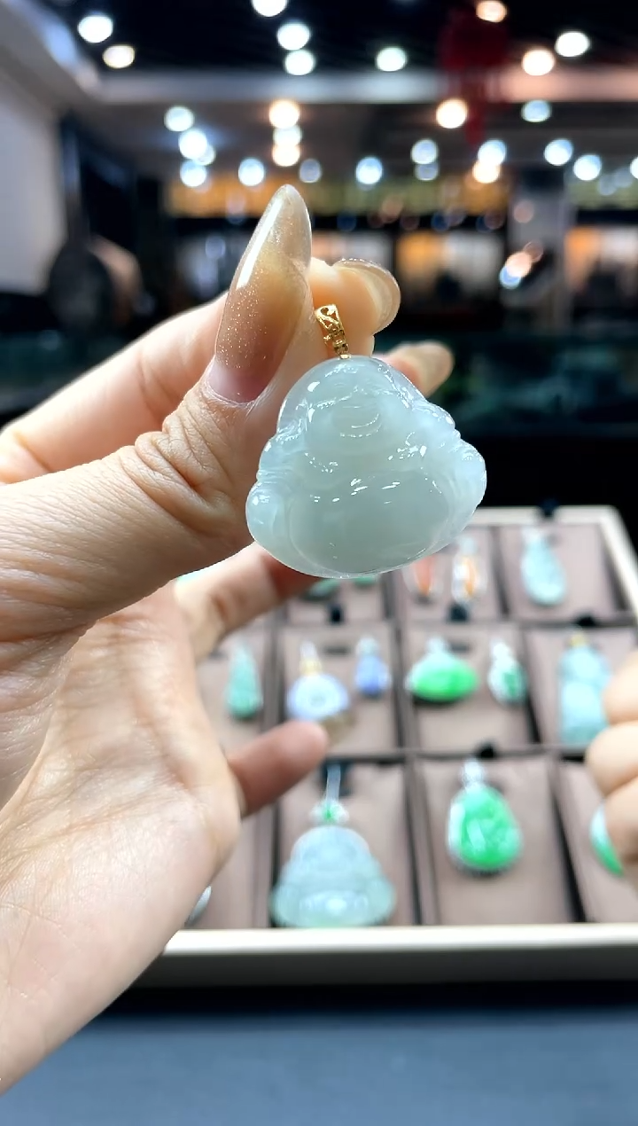 【闪购商品】翡翠颈饰18K金镶嵌佛公