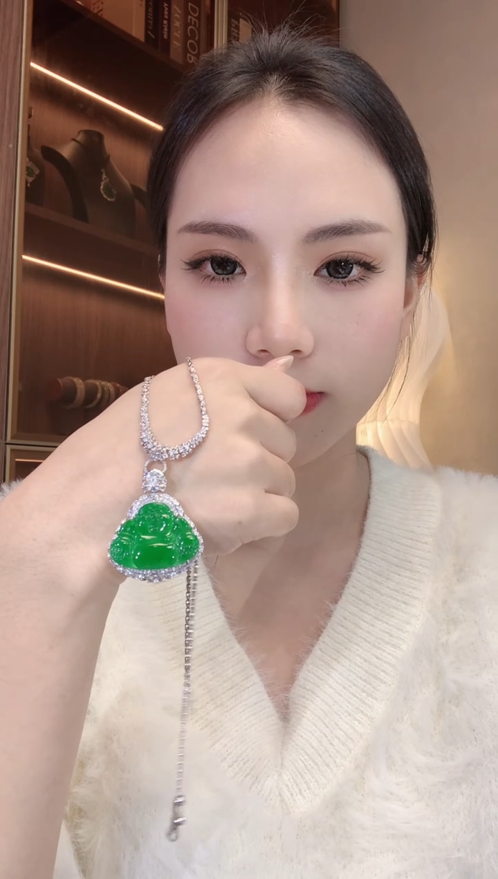 【闪购商品】翡翠吊坠(不含链)18K金镶嵌D36