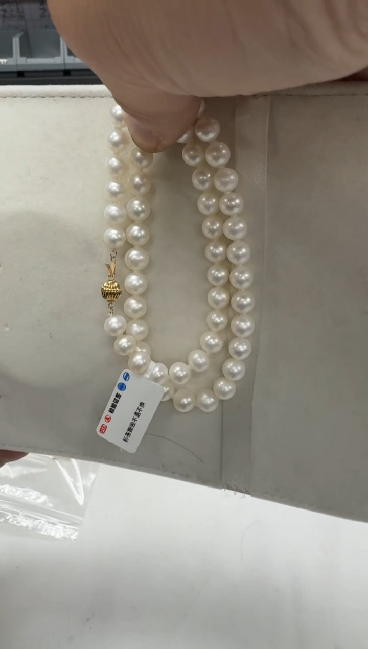 【闪购商品】淡水珍珠项链14K金镶嵌无核-冷白 8-9mm