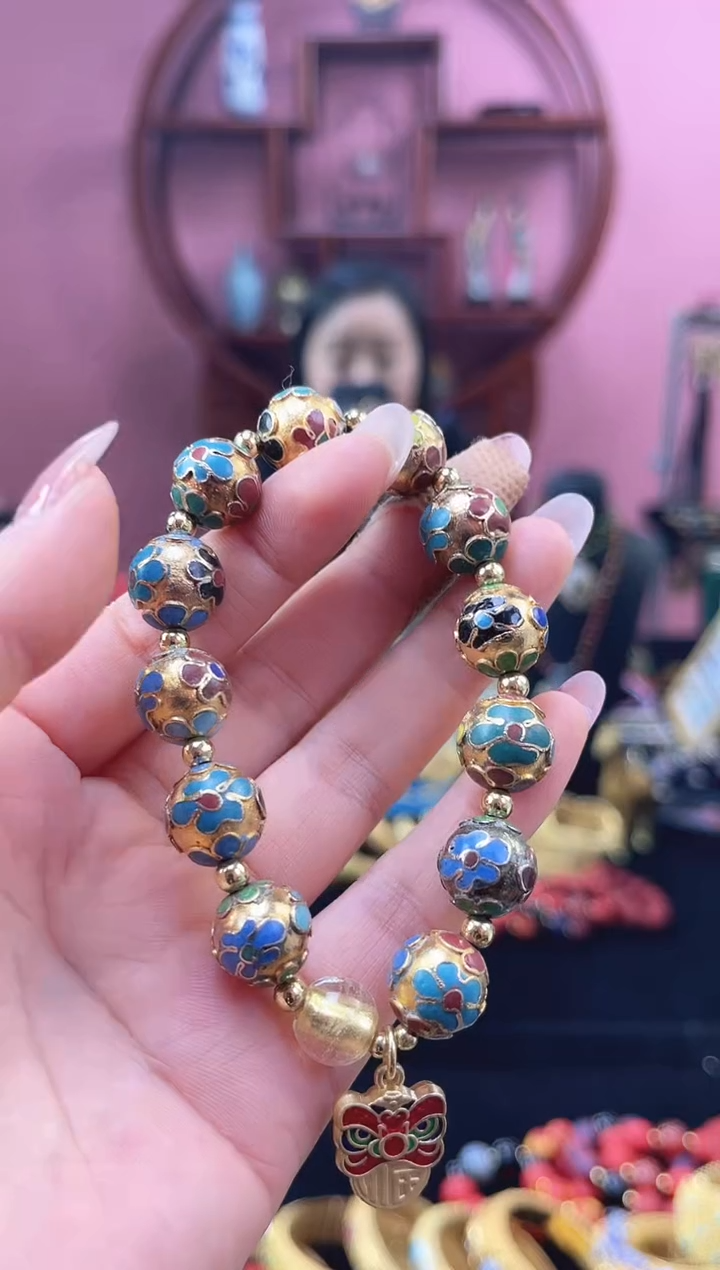 非遗 景泰蓝手串 金地1.2 工美
