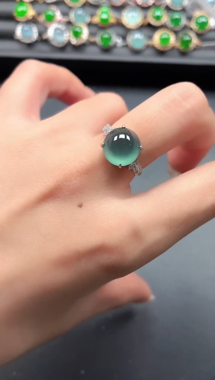 银S925镶嵌戒指翡翠11111