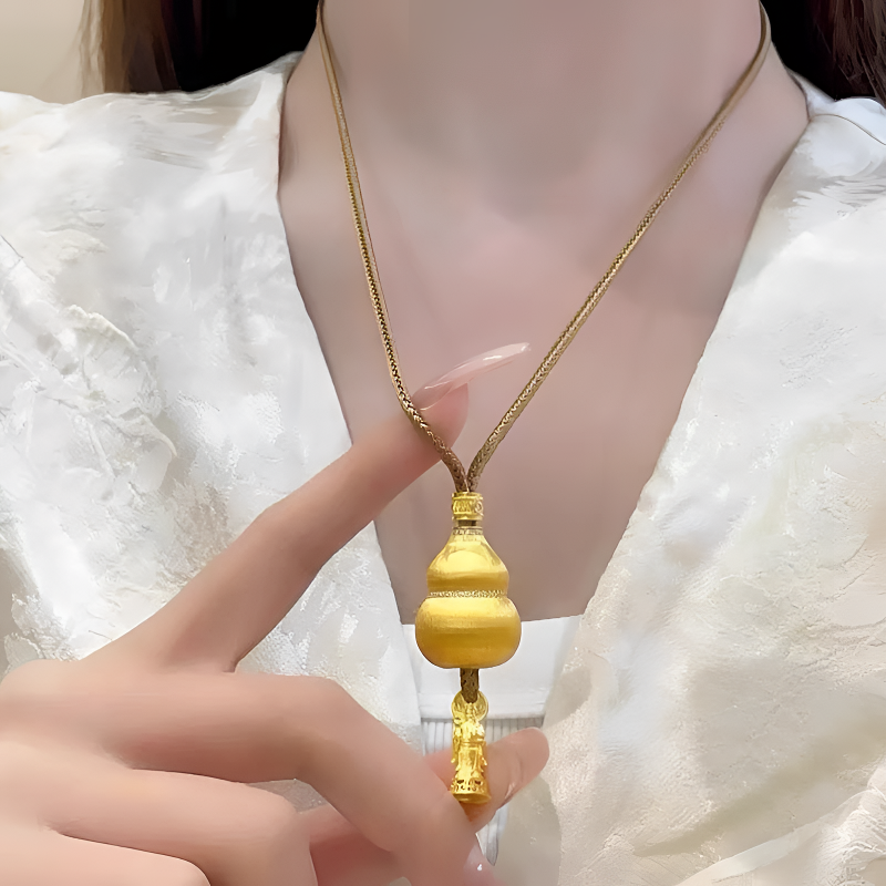 吊坠足银 闷声发大财葫芦吊坠拉丝镶钻转运财神内有乾坤财不外露