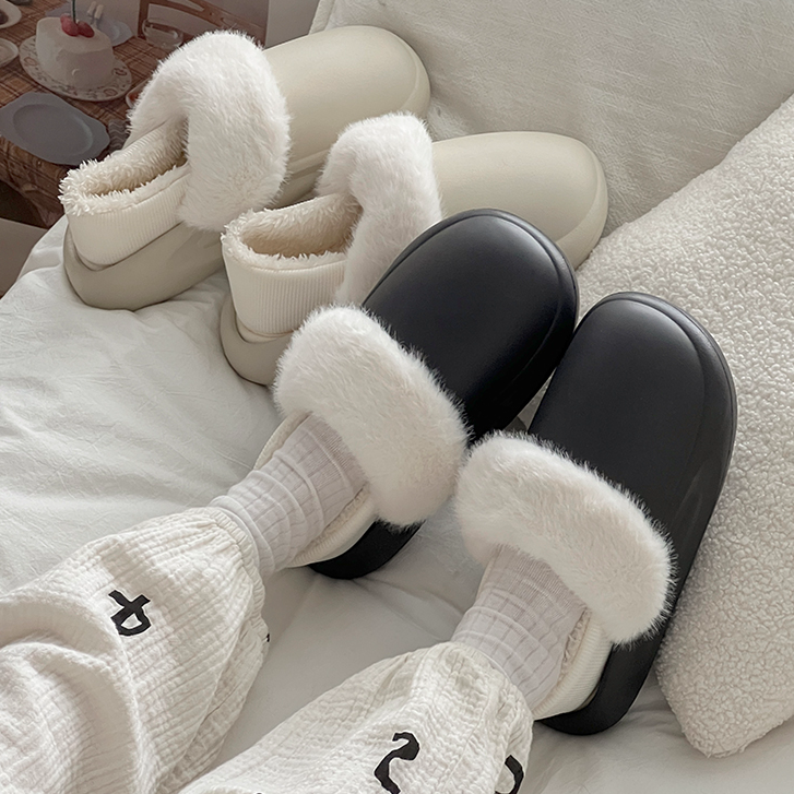 可拆卸棉拖鞋防水女秋冬毛毛棉鞋室内家居保暖鞋防滑月子鞋拖鞋男
