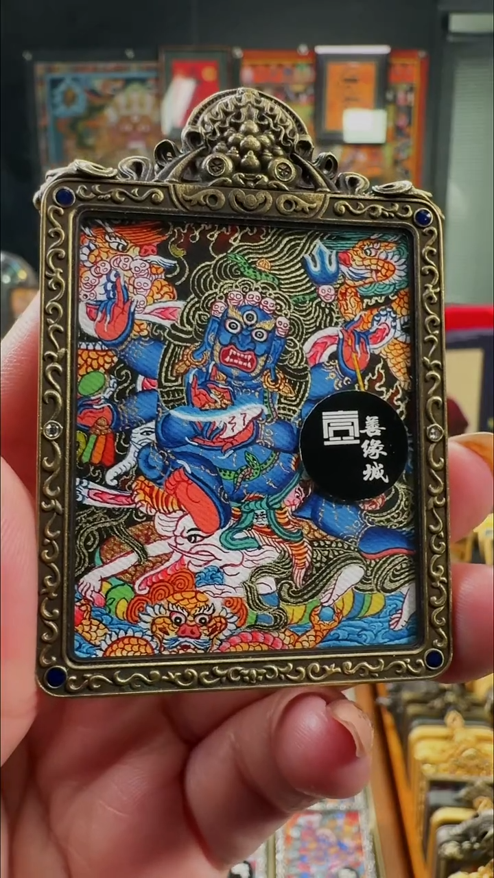 吊坠 壹善缘城手绘唐卡六臂