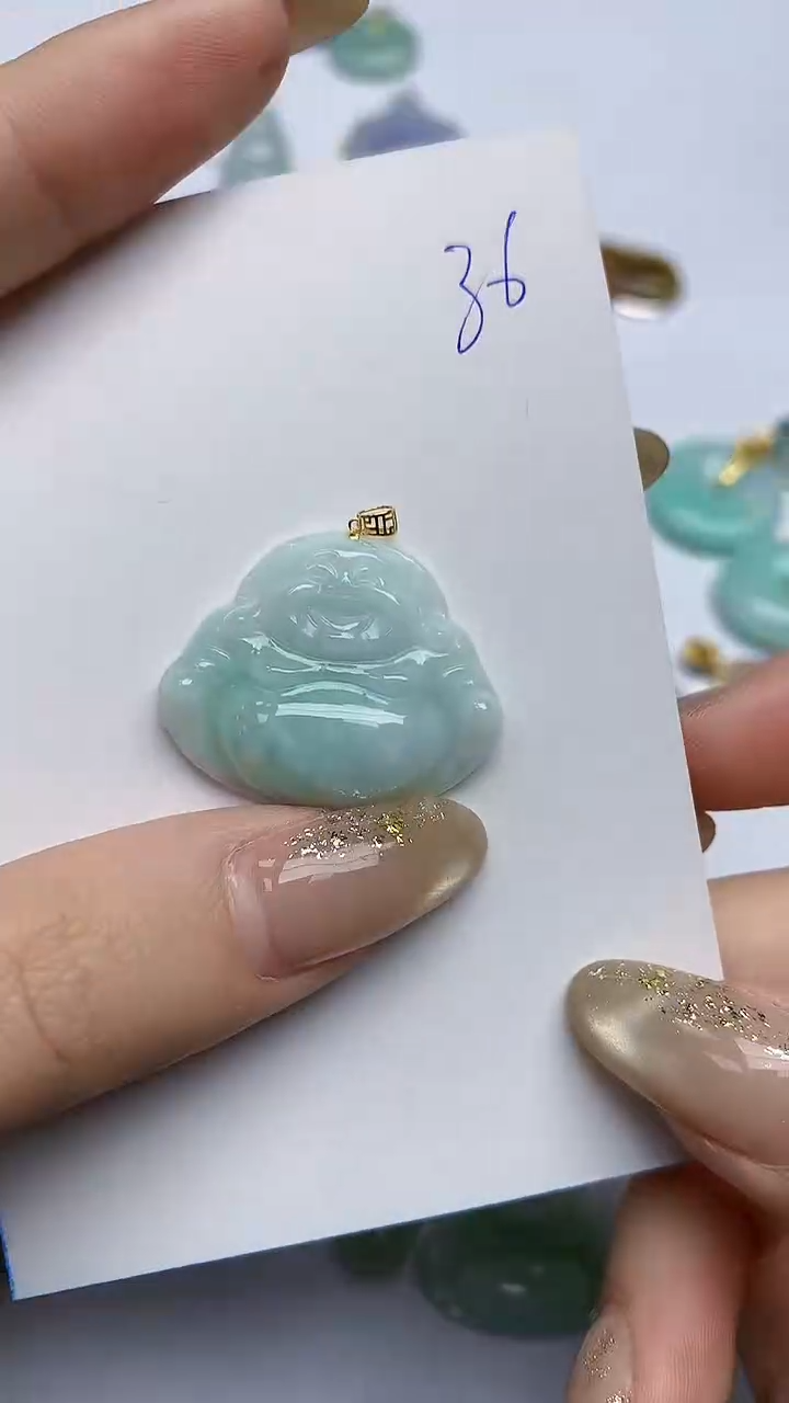 【闪购商品】翡翠颈饰18K金镶嵌天然翡翠A货