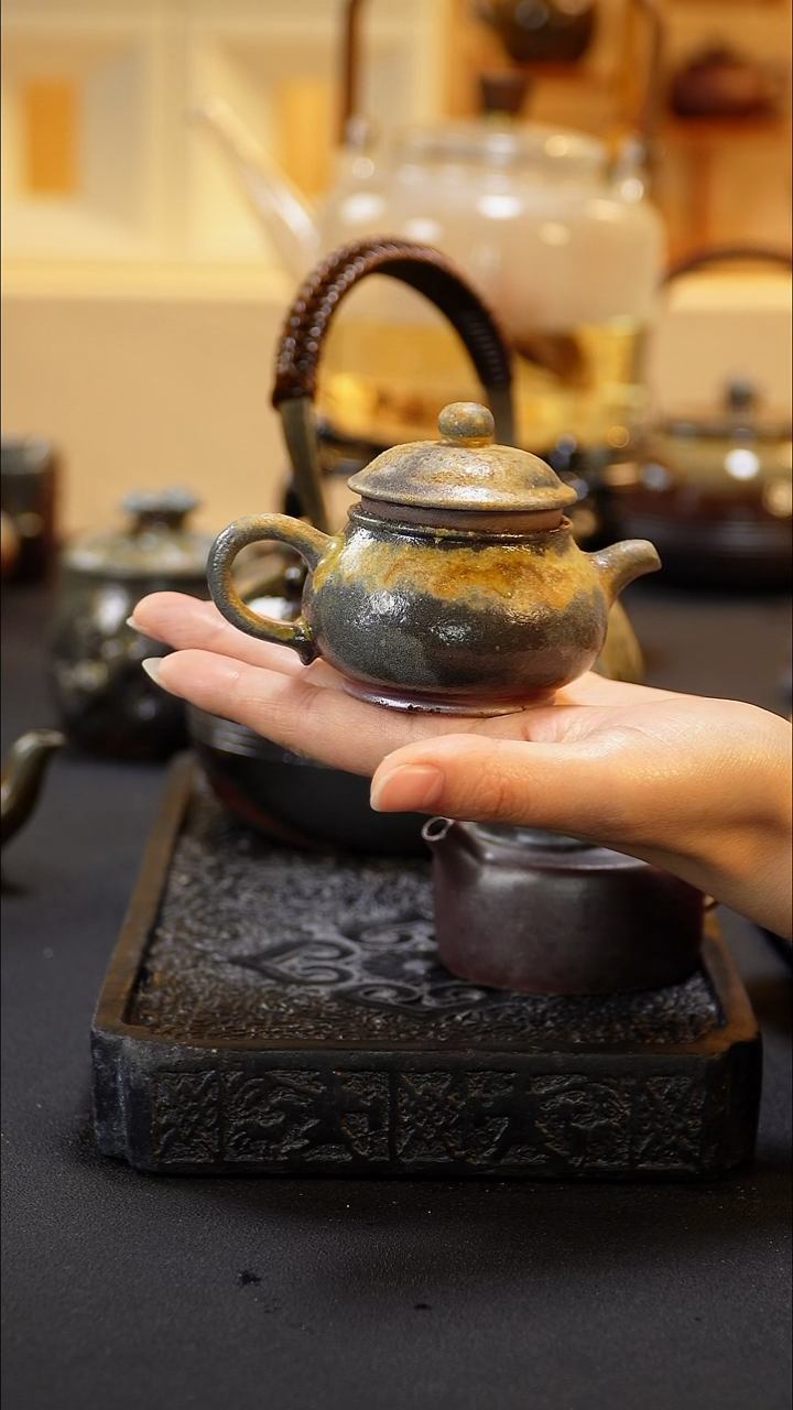 茶壶紫砂纯自然柴烧