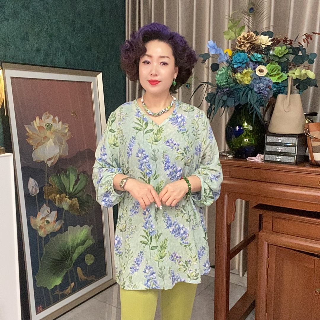 【敏敏家】春夏新款气质温柔淡雅休闲宽松显瘦上衣