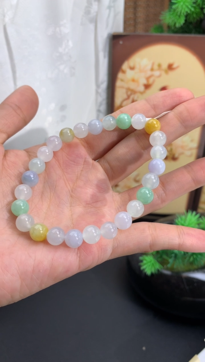 未镶嵌手串翡翠卡7.4mm