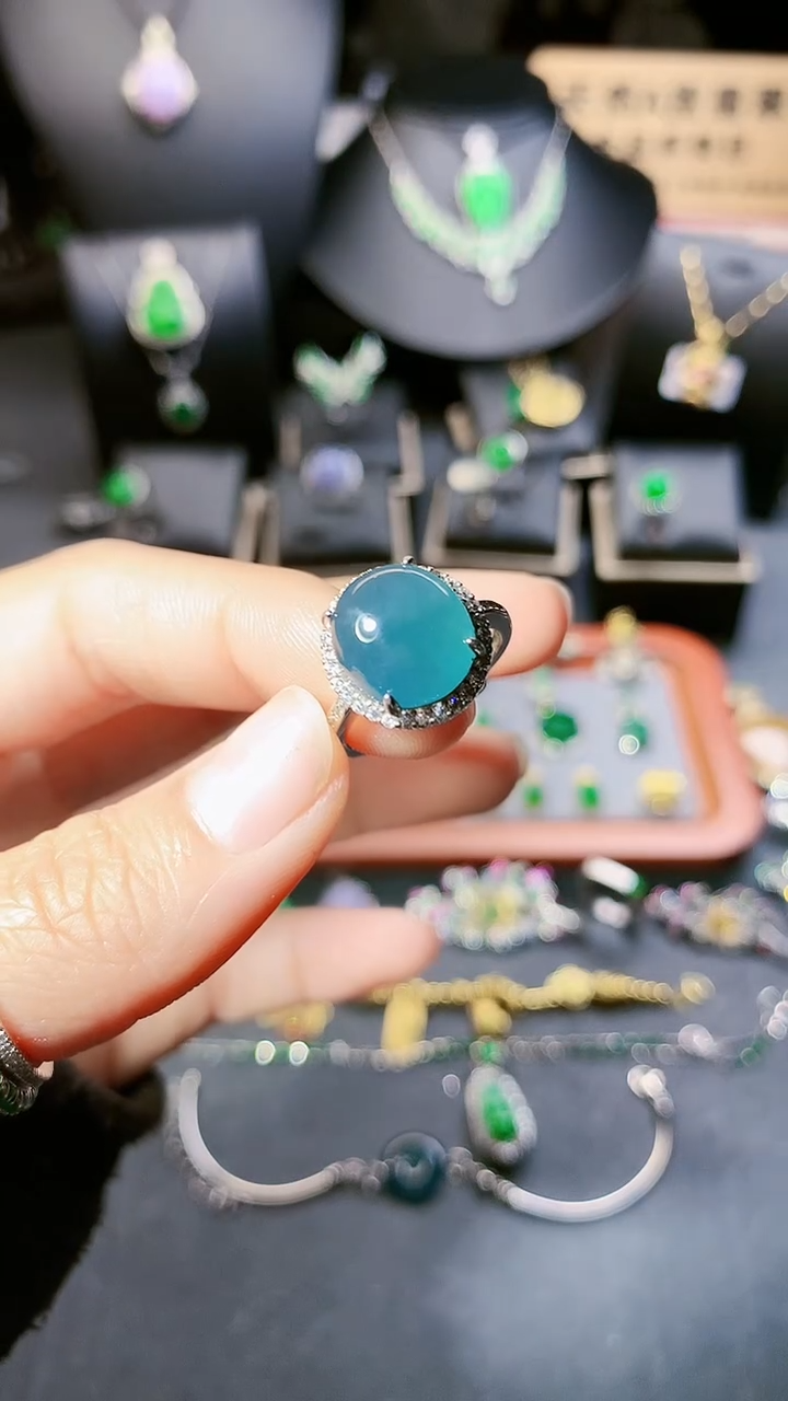 【闪购商品】翡翠戒指银S925镶嵌戒指