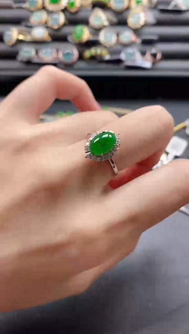 【闪购商品】翡翠戒指银S925镶嵌1111
