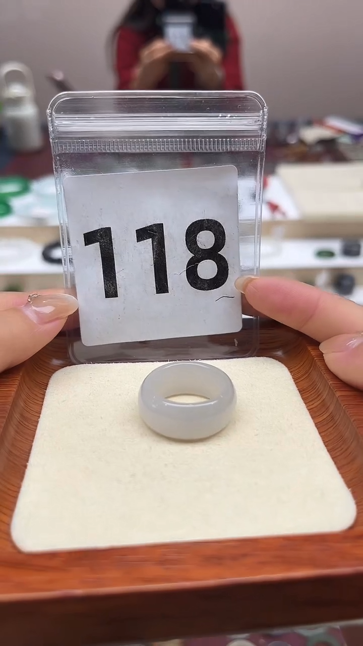 【闪购商品】和田玉戒指未镶嵌港码15号，内径17.4mm