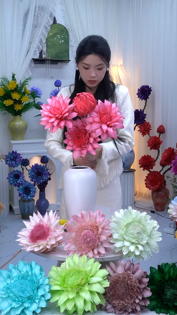 青**敌永生洋蓟亮粉4头【吸色不均】9087