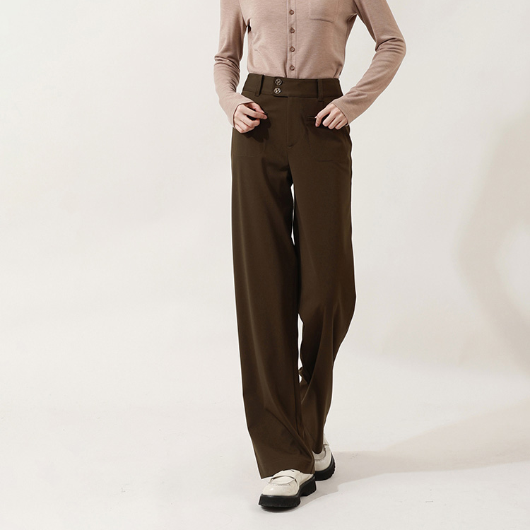 【商场同款】2025新款通勤风休闲加绒保暖垂坠直筒裤女110019