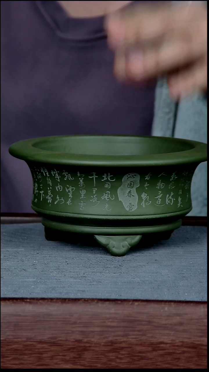 紫砂花盆12.5*6内径尺寸 雪