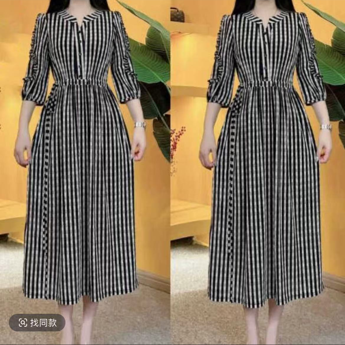 【撤柜样品】X270夏季气质百搭中长款连衣裙女