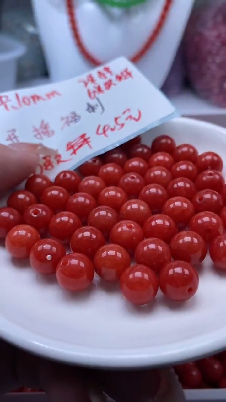 未镶嵌颈饰玛瑙/玉髓W2186柿子红色10mm*10颗