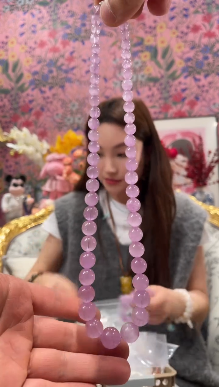 【闪购商品】锂辉石塔链银S925镶嵌紫锂辉塔链