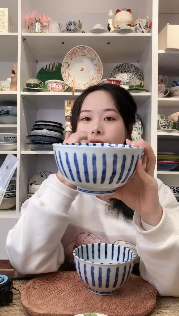 陶瓷浓十草16cm面碗