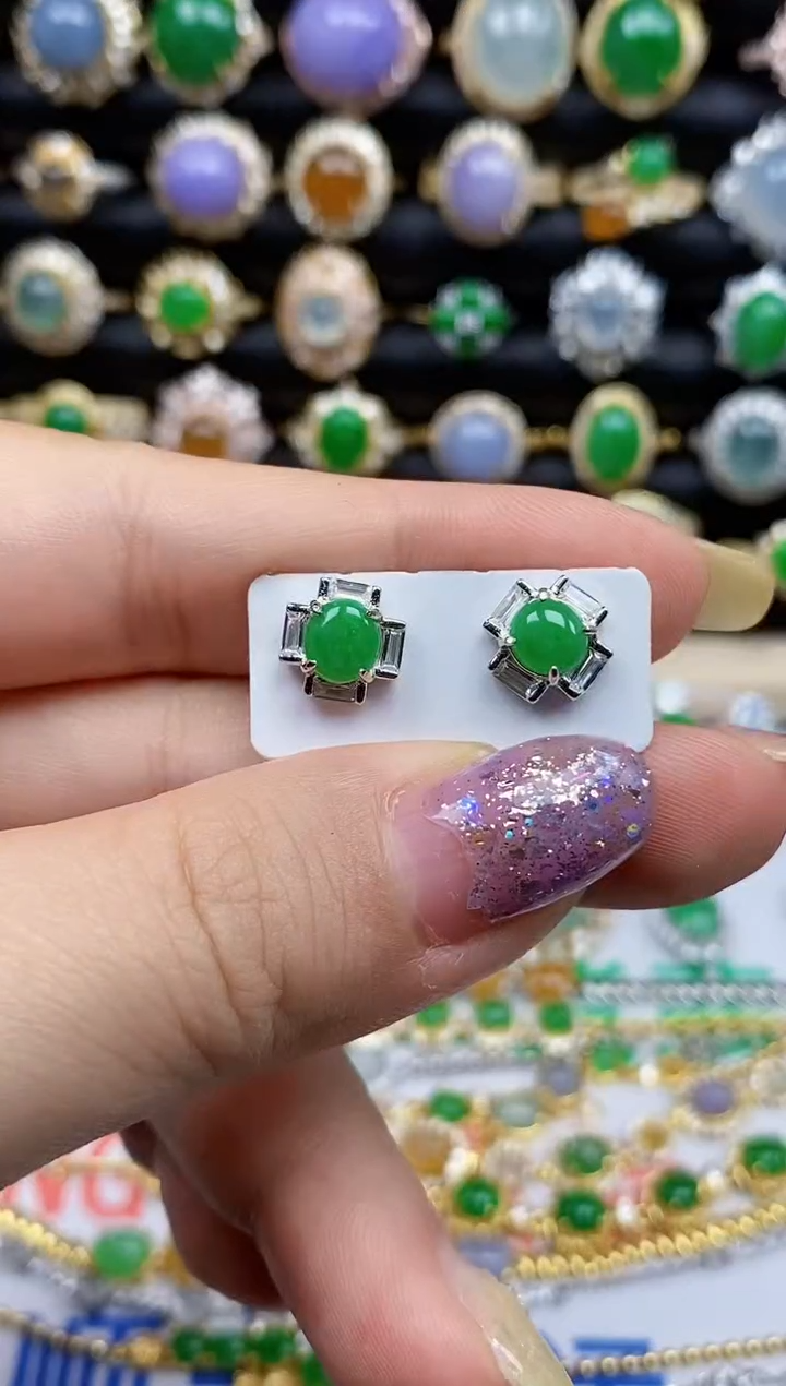 银S925镶嵌戒指翡翠587