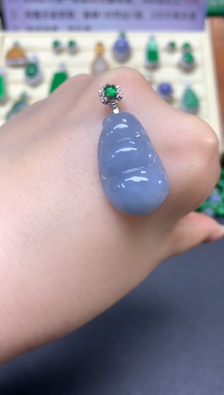 【闪购商品】翡翠吊坠(不含链)18K金镶嵌吊坠|1200+120