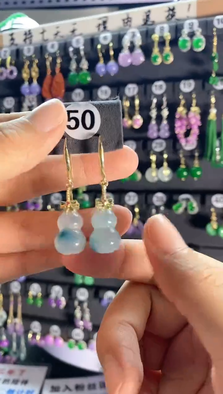 翡翠银S925镶嵌耳饰50....