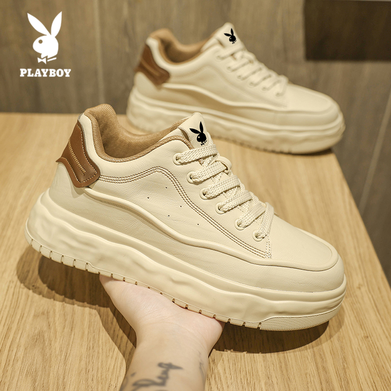 PLAYBOY/花花公子休闲板鞋2025新款男士百搭透气厚底高级感运动鞋