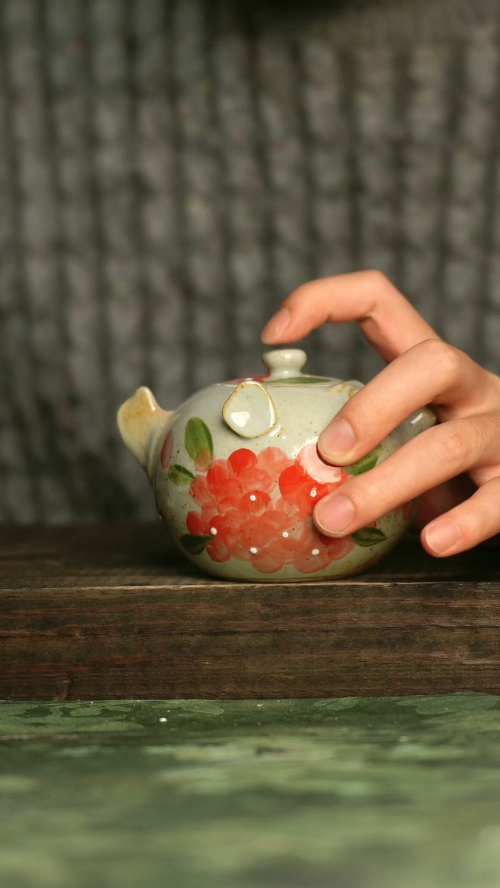 陶瓷青诗集手工手绘瓷器