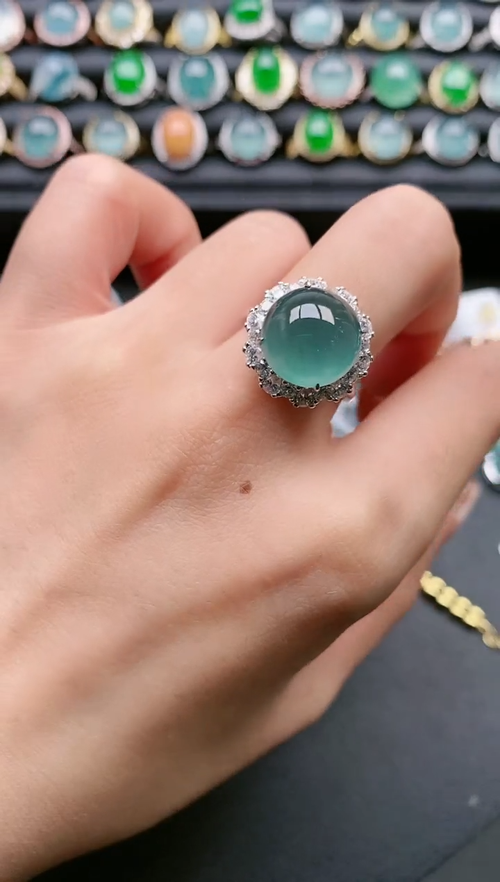【闪购商品】翡翠戒指银S925镶嵌11111