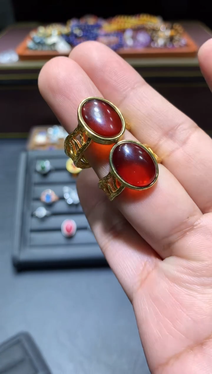 【闪购商品】琥珀戒指未镶嵌P131【多样性发其一】