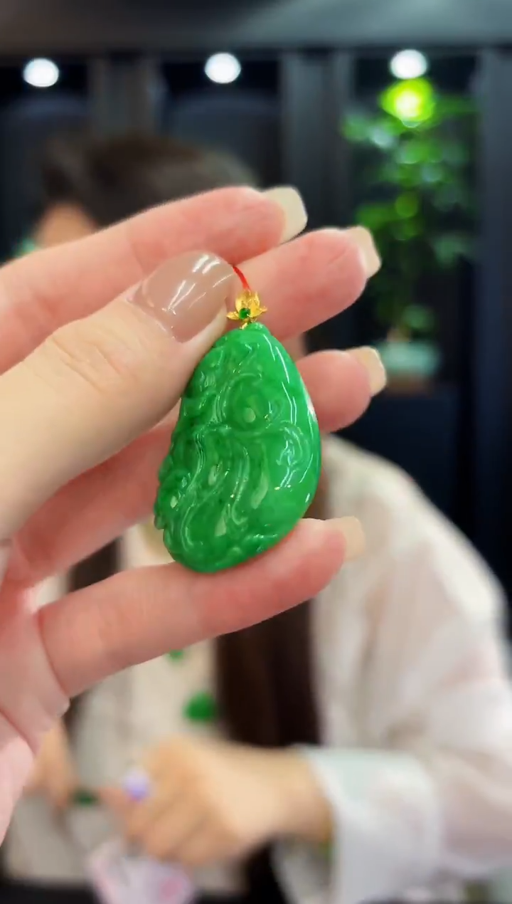 吊坠(不含链)18K金镶嵌翡翠 缅料A货/支持复检/一件
