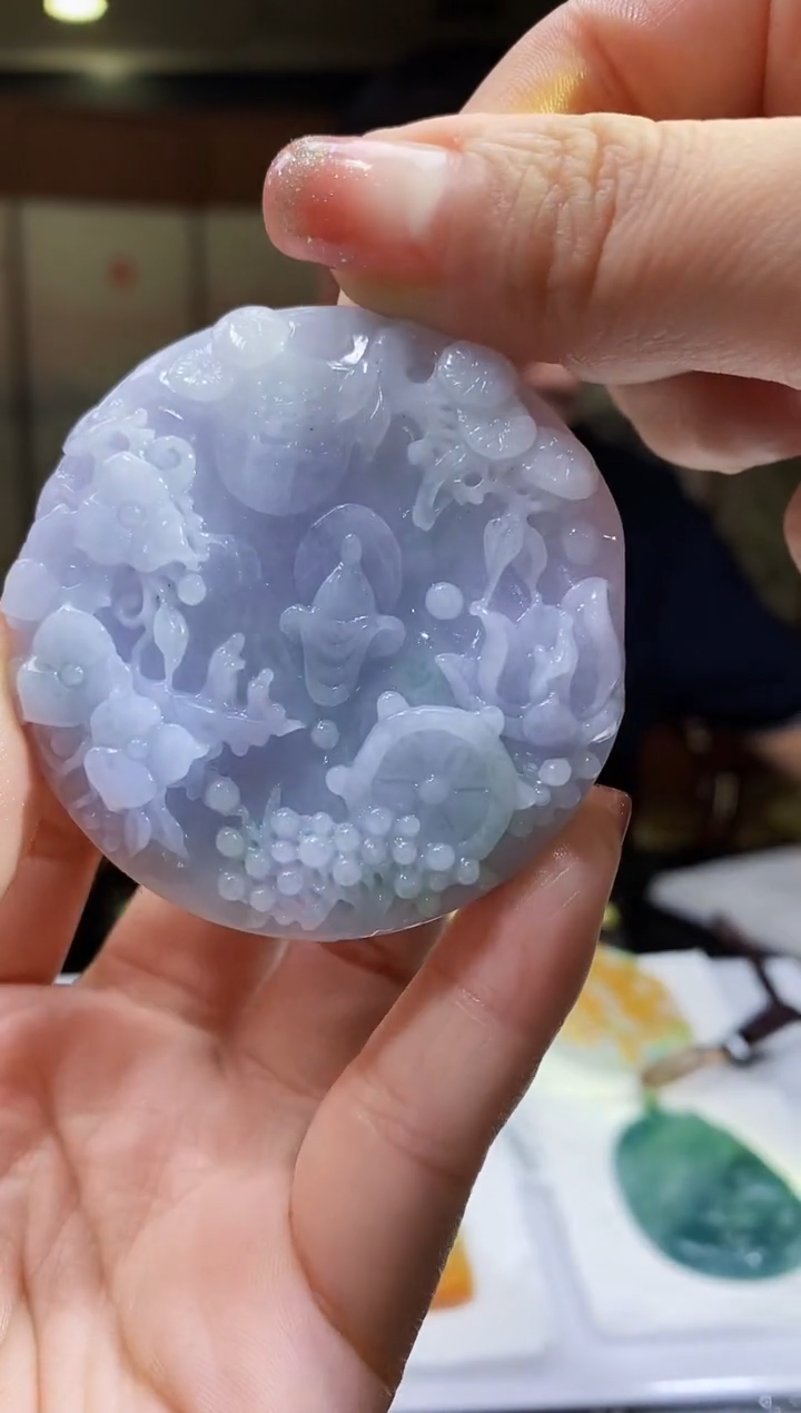 定制翡翠未镶嵌38/0627/W/发其一件/悟道