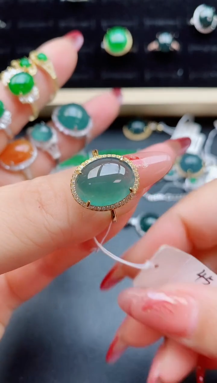 【闪购商品】翡翠戒指银S925镶嵌321312