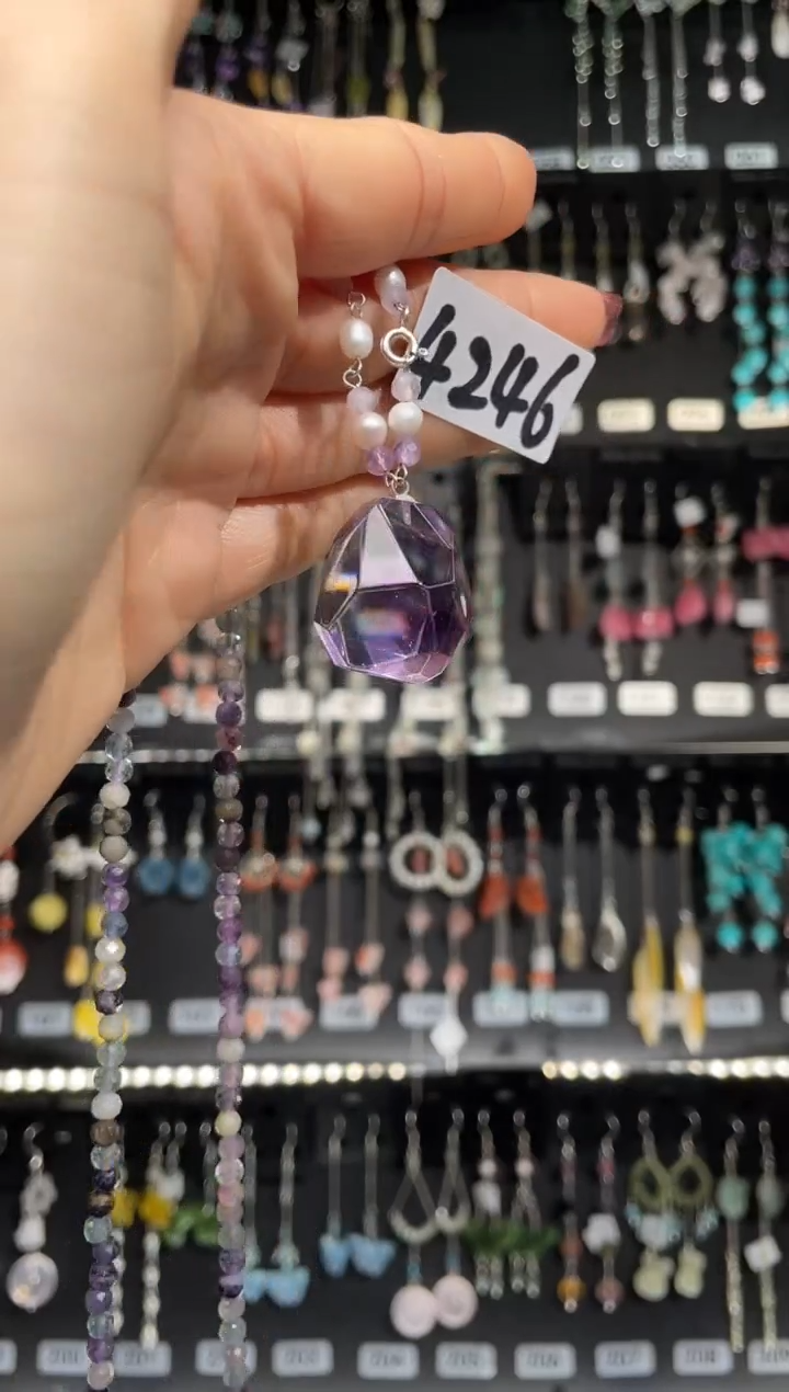 【闪购商品】紫晶耳饰银S925镶嵌喜欢拍