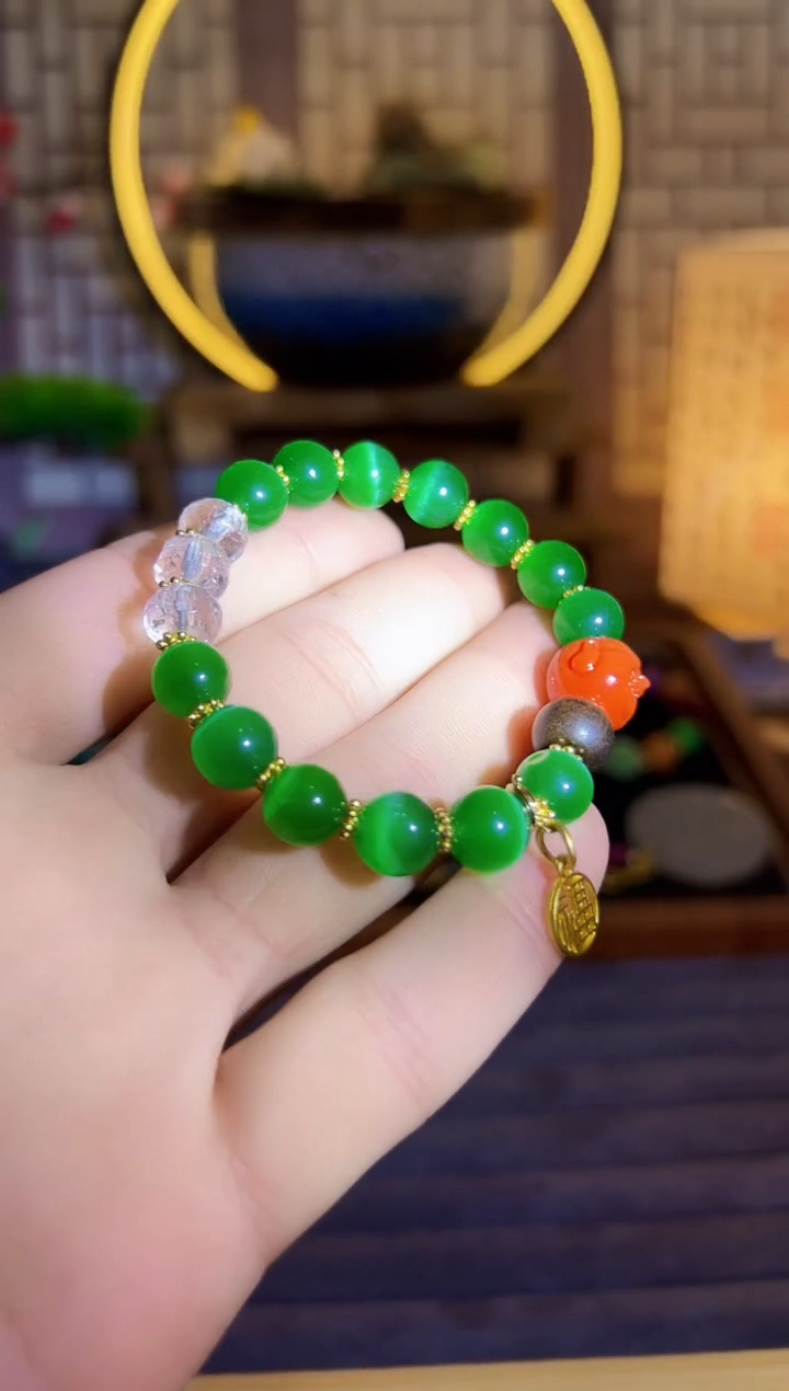 手链14K金镶嵌碧玺S579