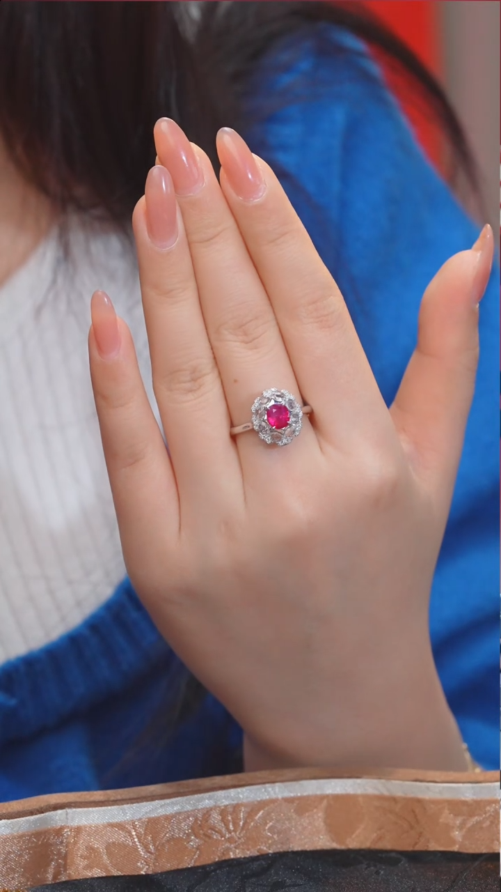 【闪购商品】红宝石戒指18K金镶嵌（1ct）@@U8974