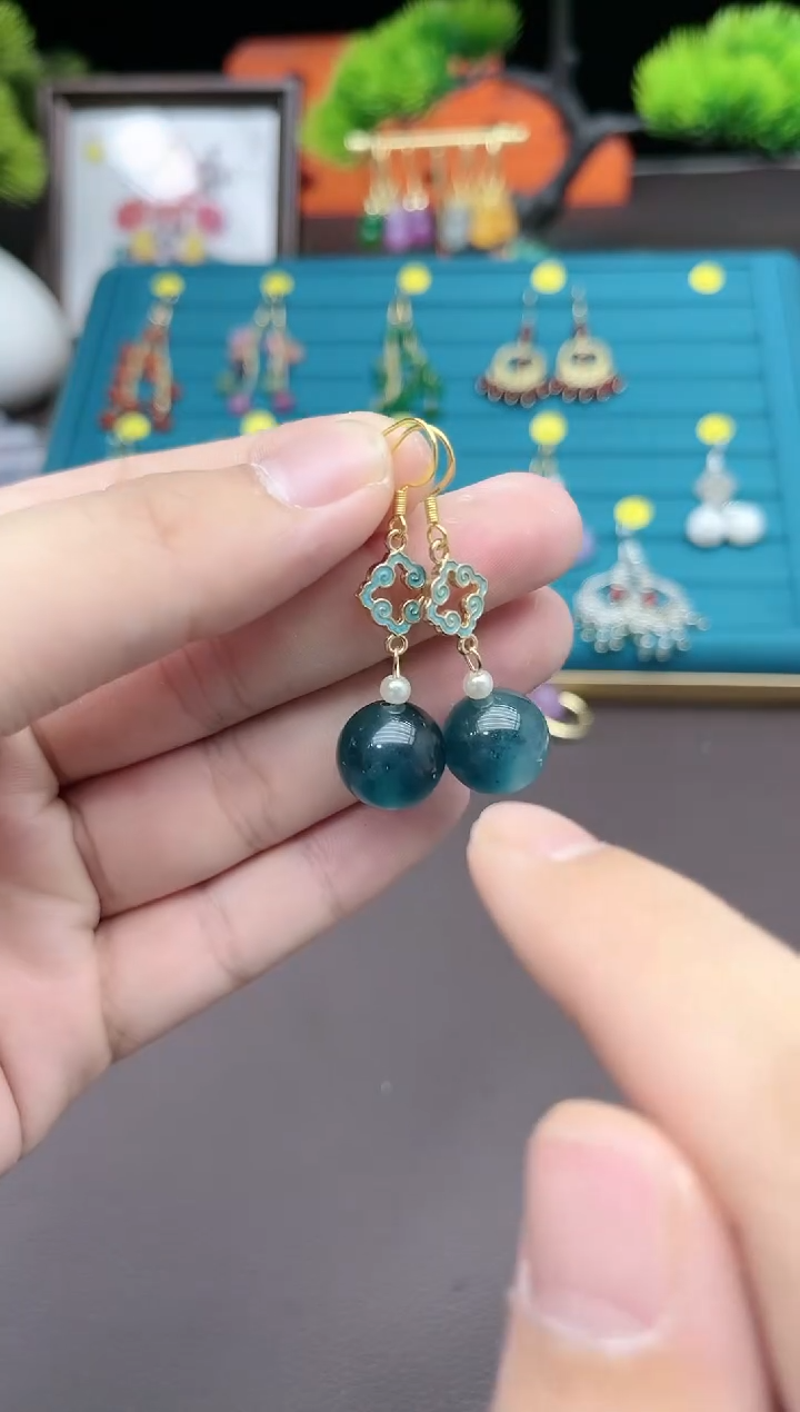 【闪购商品】玛瑙/玉髓耳钉银S925镶嵌224000