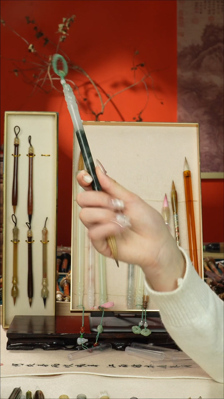 219号闪孤品高货毛笔链接 清水试笔 蘸墨不退