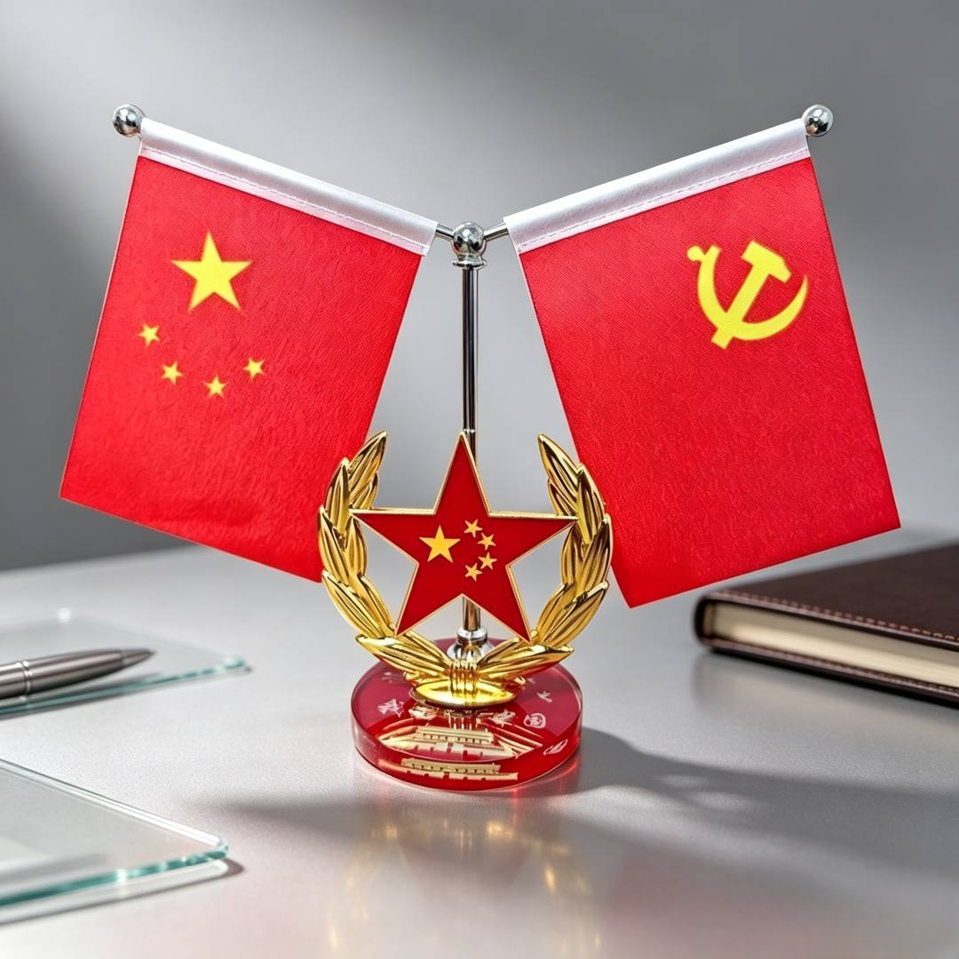 【爱国红旗】高档红旗摆件车载中控台办公室家居装饰品