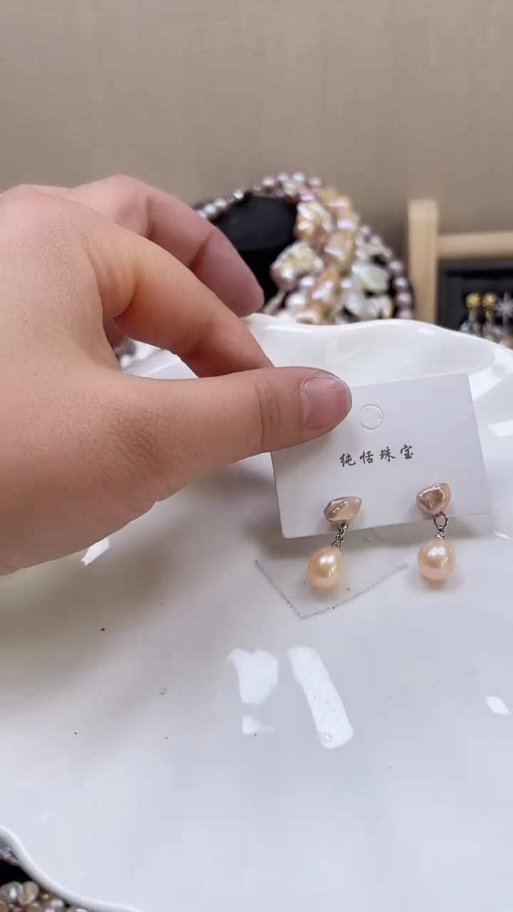 未镶嵌耳饰淡水珍珠【纯恬饰品】