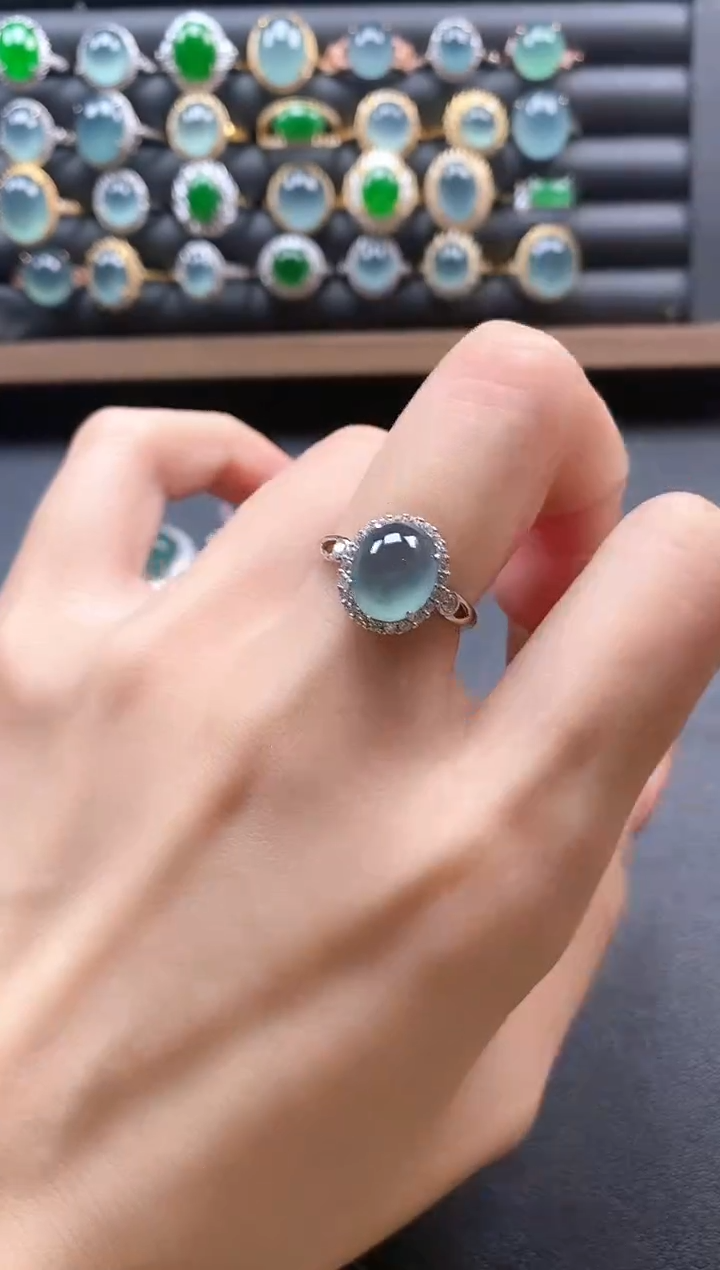 银S925镶嵌戒指翡翠51151